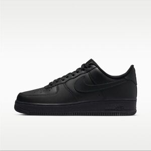NIKE Air Force 1 ’07 Triple Black Leather Sneakers Size 11